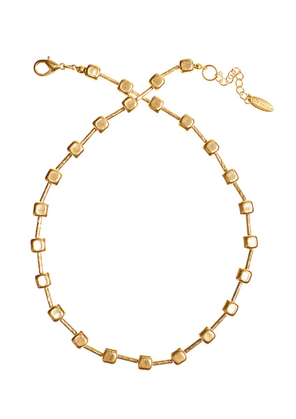 Hot Tomato bugle bead link necklace