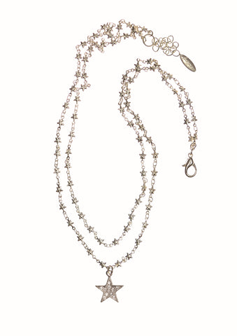 Hot Tomato Double chain star necklace
