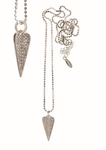 Hot Tomato sparkly heart long necklace