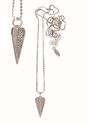 Hot Tomato sparkly heart long necklace