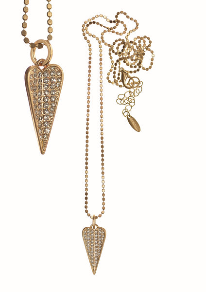 Hot Tomato sparkly heart long necklace