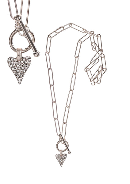 Hot Tomato crystal heart chain necklace