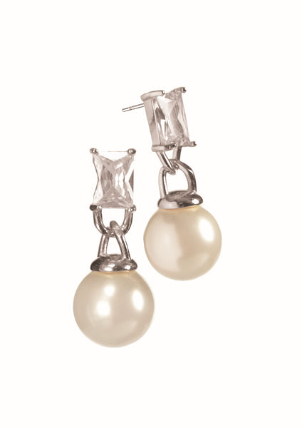 Hot Tomato pearl drop earrings