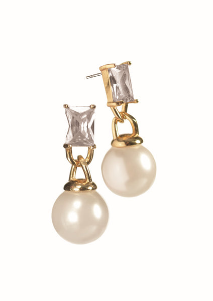 Hot Tomato pearl drop earrings