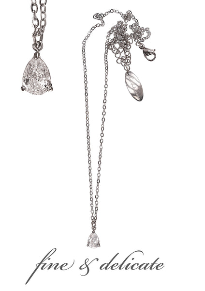 Hot Tomato Teardrop crystal necklace