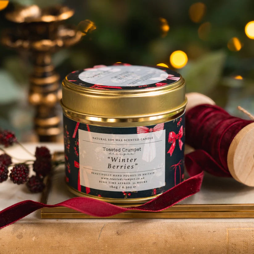 Toasted Crumpet Tin candle-Winter Berries