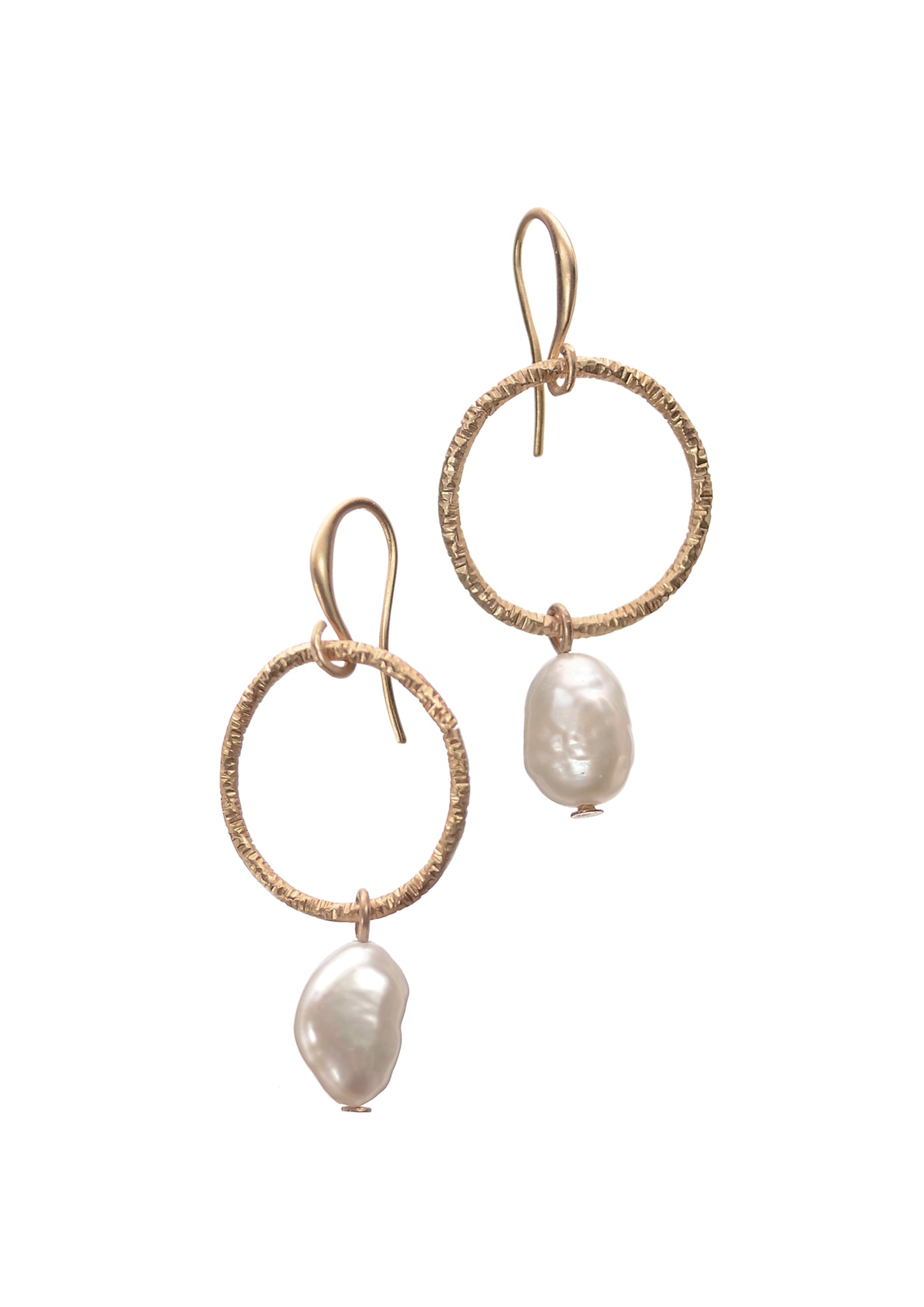 Hot Tomato pearl hoop earrings