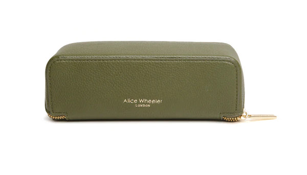 Alice Wheeler small train case- Olive