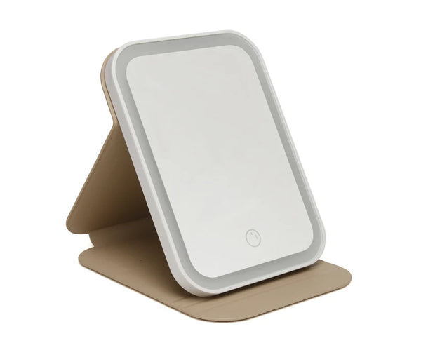 Alice Wheeler LED travel mirror-Stone