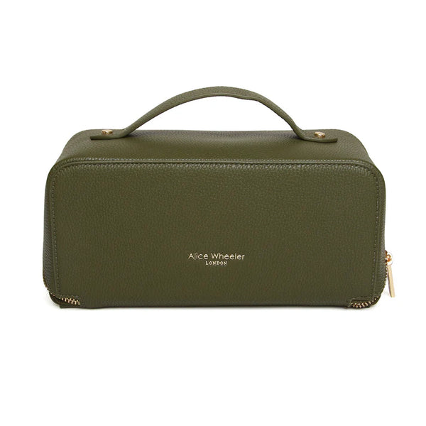 Alice Wheeler train case-Olive