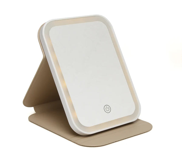 Alice Wheeler LED travel mirror-Stone