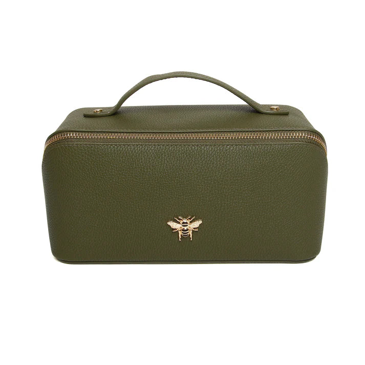 Alice Wheeler train case-Olive