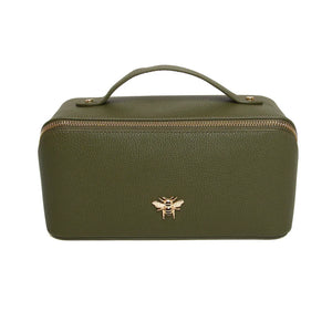 Alice Wheeler train case-Olive