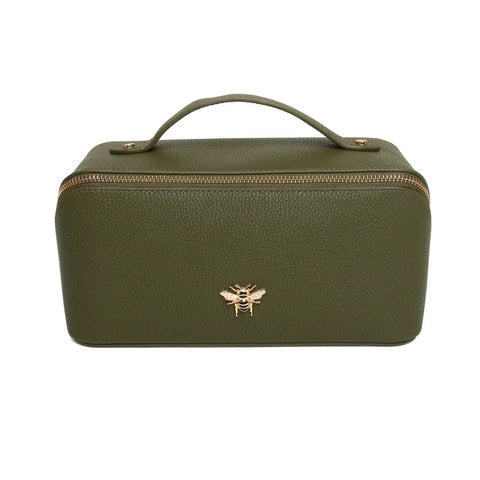 Alice Wheeler train case-Olive