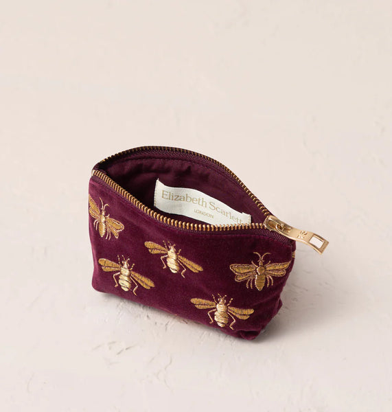 Elizabeth Scarlett coin purse-Honey bee rich plum