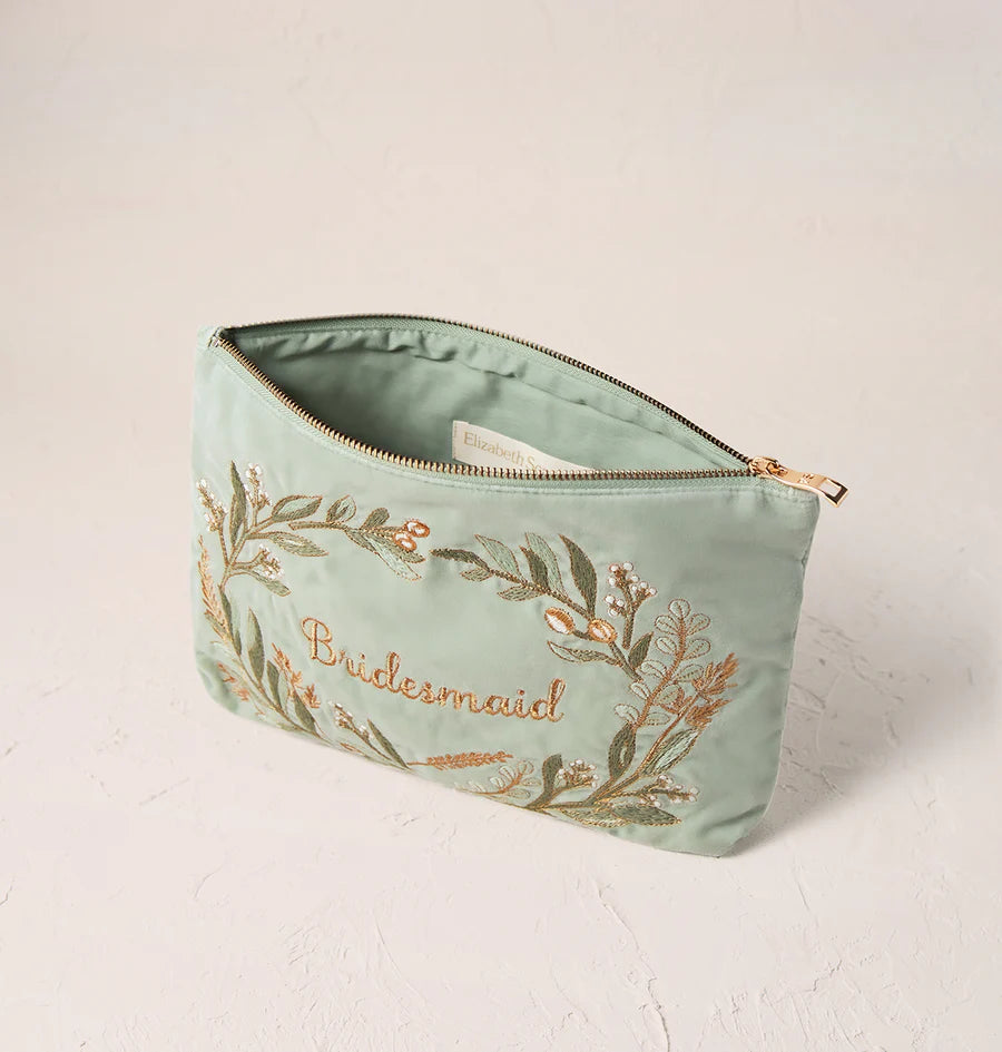 Elizabeth Scarlett everyday pouch- Bridesmaid olive branch – F and