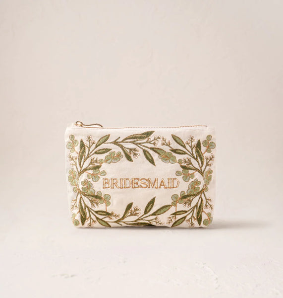 Elizabeth Scarlett mini pouch-Bridesmaid Olive branch