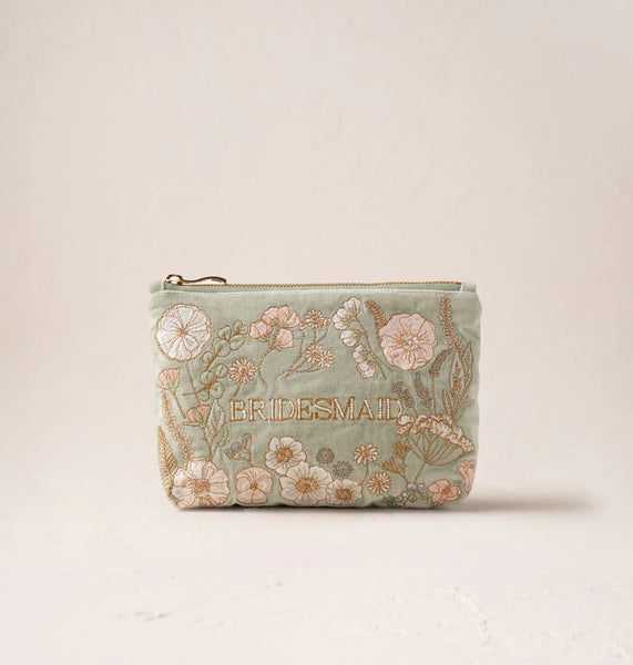 Elizabeth Scarlett mini pouch-Bridesmaid Pressed flowers