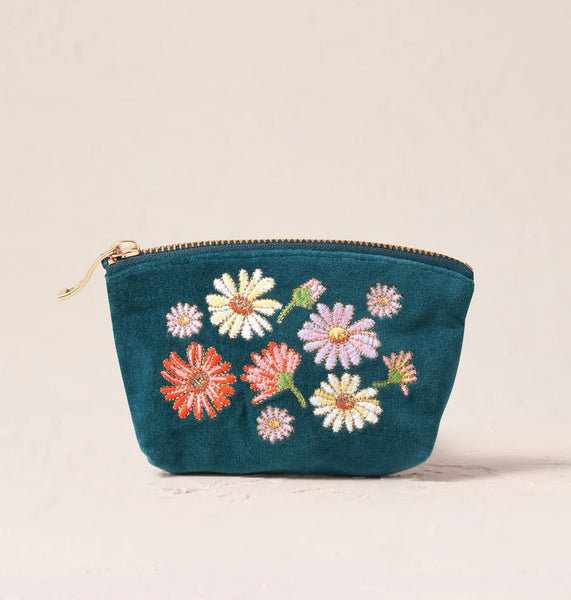 Elizabeth Scarlett coin purse-Wildflower rich blue
