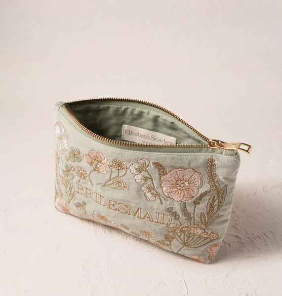 Elizabeth Scarlett mini pouch-Bridesmaid Pressed flowers