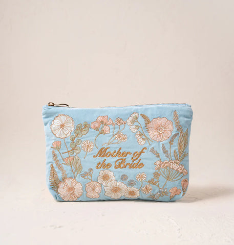 Elizabeth Scarlett everyday pouch-Mother of the Bride  blue pressed flowers