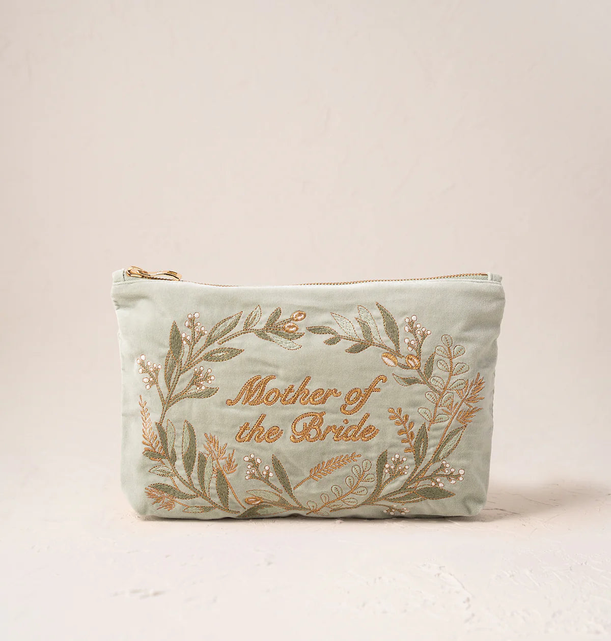 Elizabeth Scarlett everyday pouch-Mother of the Bride sage olive branch