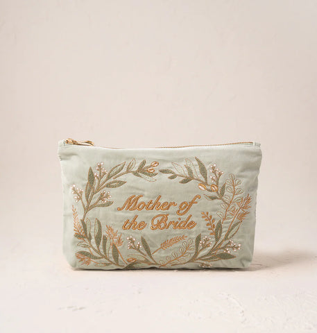 Elizabeth Scarlett everyday pouch-Mother of the Bride sage olive branch