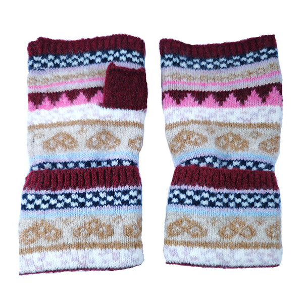 Gemjar fingerless gloves Nordic design featuring hearts- 5 colours