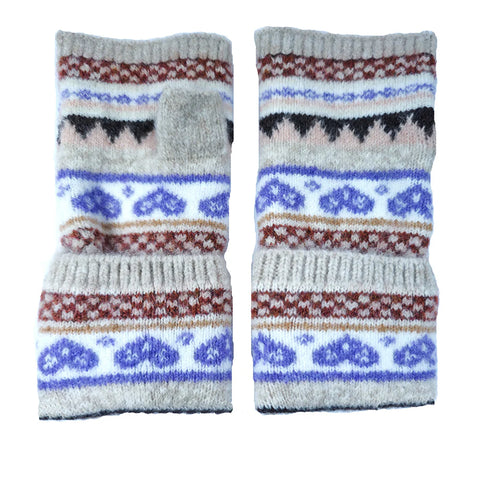 Gemjar fingerless gloves Nordic design featuring hearts- 5 colours