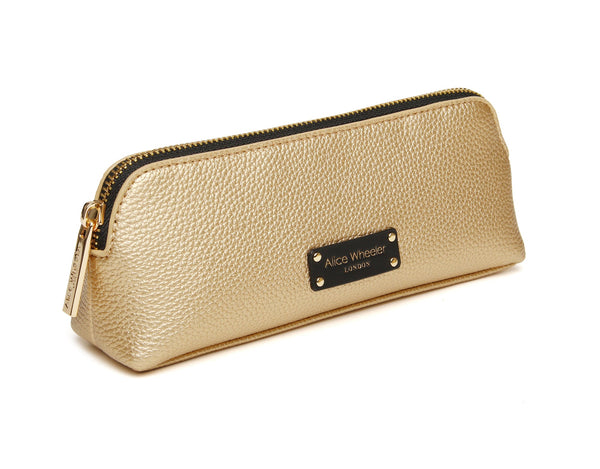 Alice Wheeler Kensington make up bag-Gold