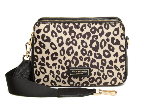 Alice Wheeler Kensington  double zip CBbag-Leopard black