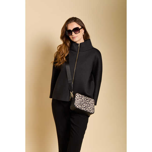 Alice Wheeler Kensington  double zip CBbag-Leopard black