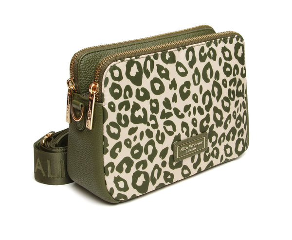 Alice Wheeler Kensington double zip CBbag- Olive leopard