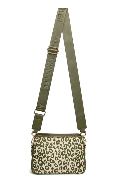 Alice Wheeler Kensington double zip CBbag- Olive leopard