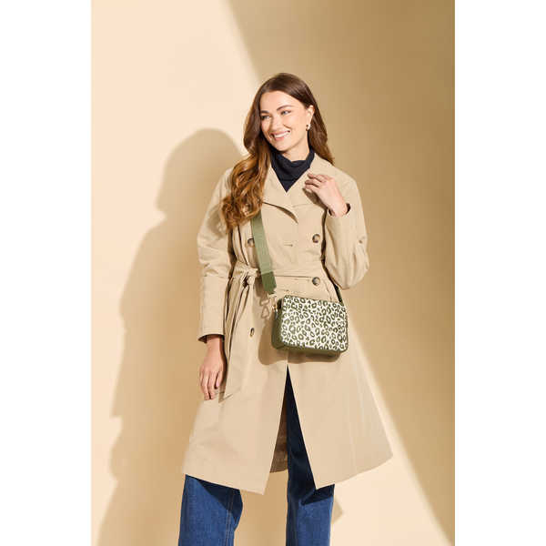 Alice Wheeler Kensington double zip CBbag- Olive leopard