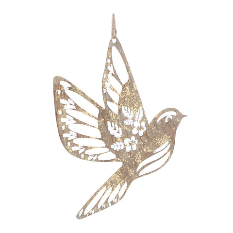 Gold metal flying bird decoration