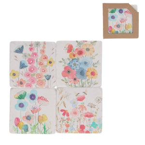 Whimsy blooms coaster set
