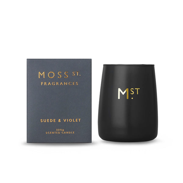 MOSS ST BRAND CANDLE SOY WAX SUEDE AND VIOLET