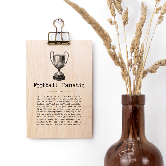 Football Quotes Wooden Sign with Hanger
