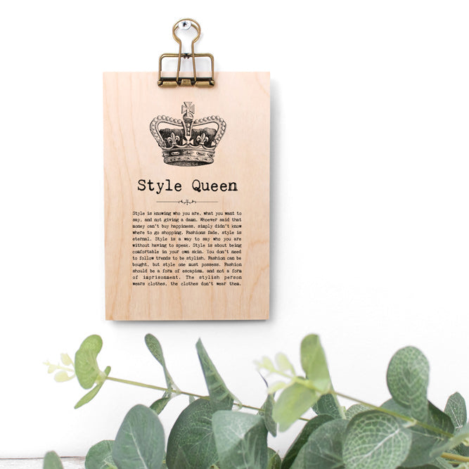 Fashion Quotes Wooden Sign with Hanger