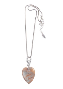 Stone heart pendant necklace
