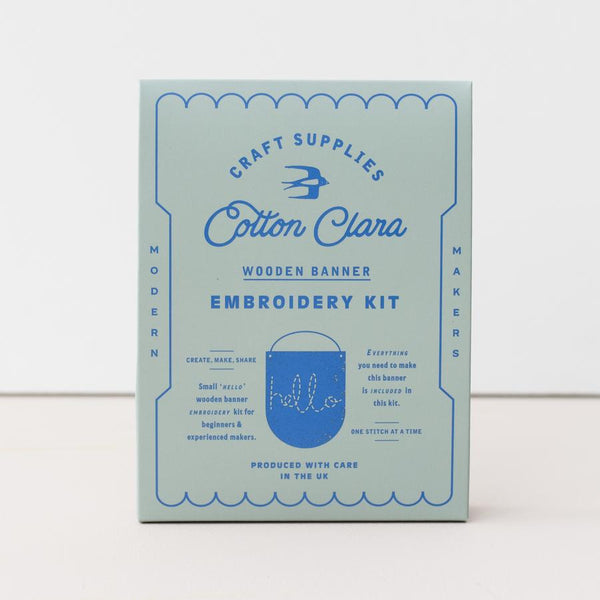 Cotton Clara Hello embroidery banner kit