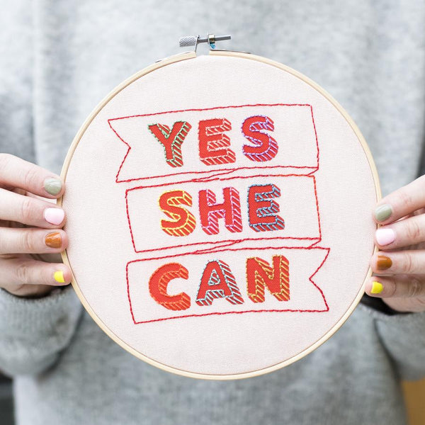 yes she can embroidery kit cotton clara